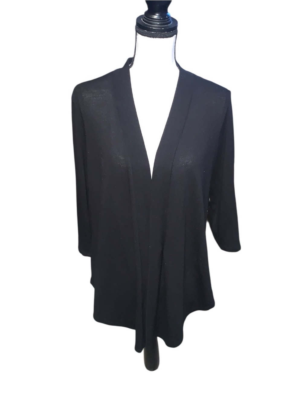 Torrid Black Tissue Weight Open Front Cardigan Sweater 3/4 sleeves